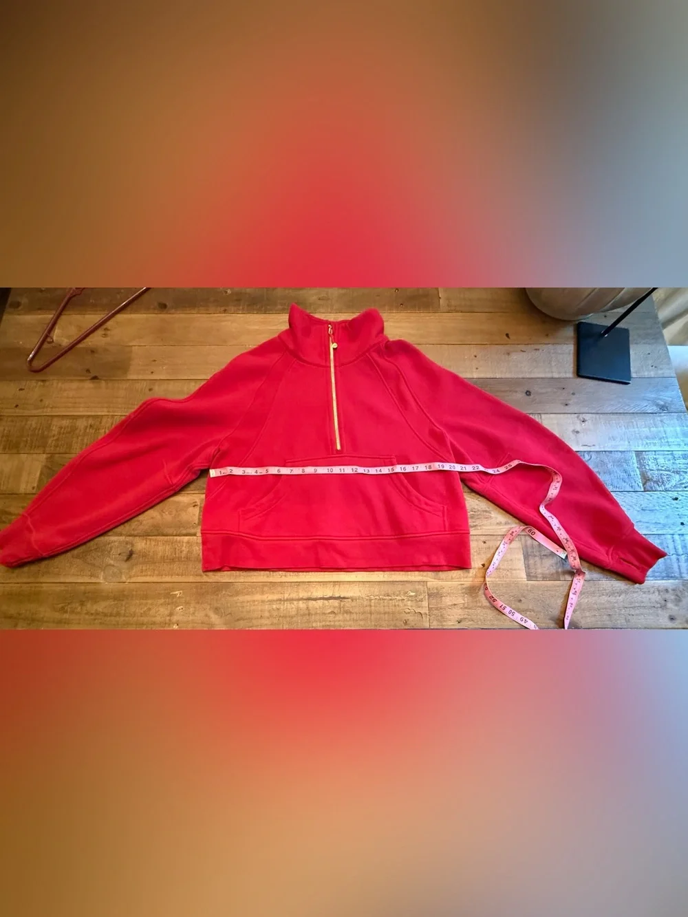 lululemon Lunar New Year Scuba Oversized Funnel-Neck Half Zip Dark Red M/L EXC C